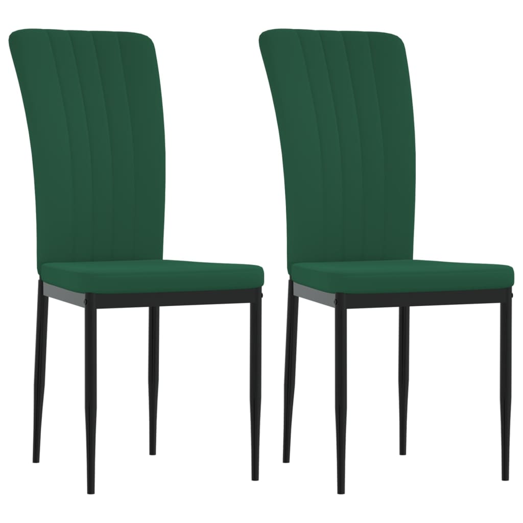 vidaXL Scaune de sufragerie, 2 buc., verde închis, catifea vidaXL Scaune de sufragerie, 2 buc., verde închis, catifea