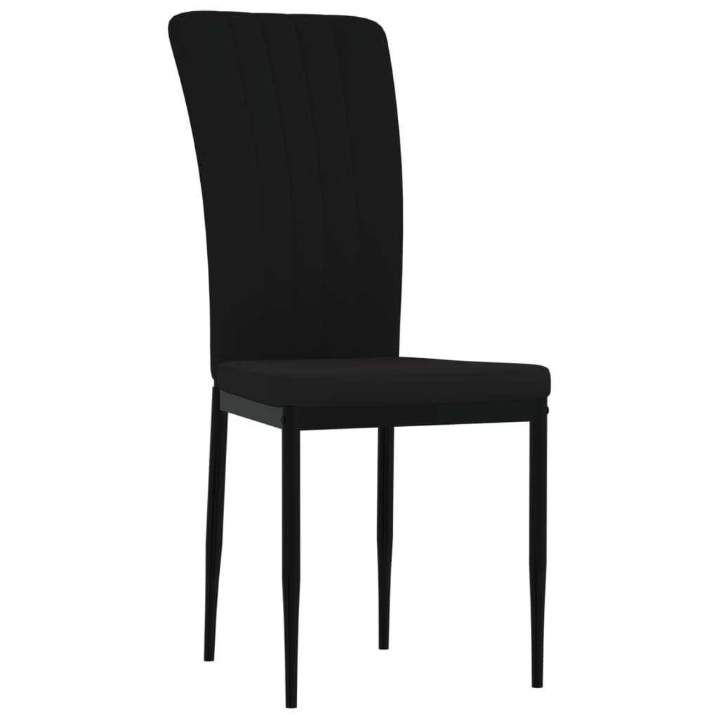 vidaXL Scaune de bucătărie, 4 buc., negru, catifea vidaXL Scaune de bucătărie, 4 buc., negru, catifea