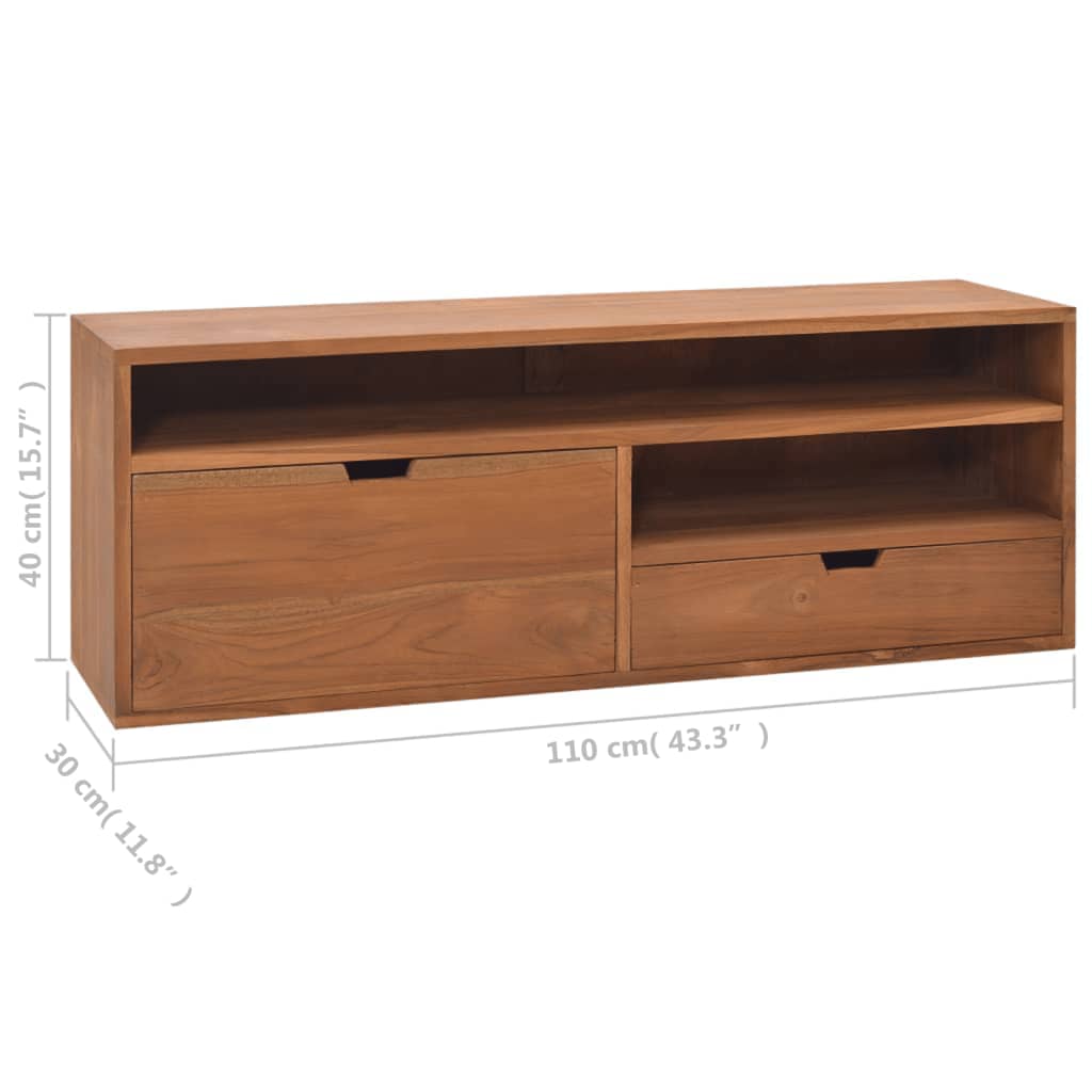 vidaXL Comodă TV, 110x30x40 cm, lemn masiv de tec