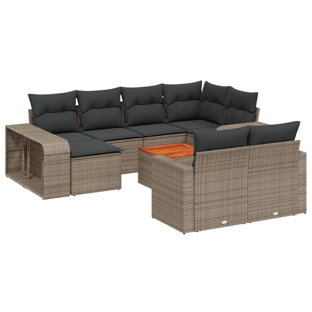 vidaXL Set canapele de grădină cu perne, 11 piese, gri, poliratan vidaXL Set canapele de grădină cu perne, 11 piese, gri, poliratan