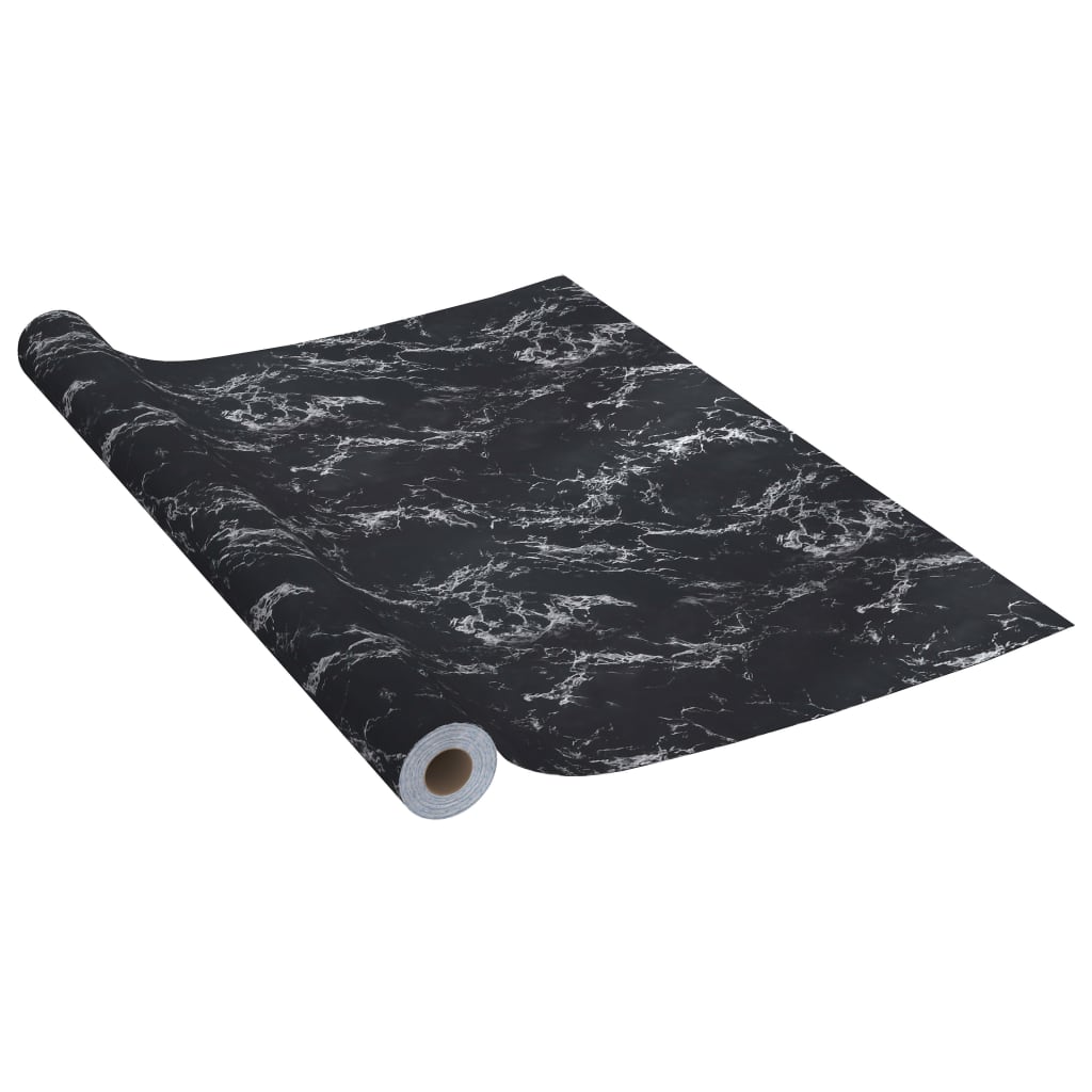 vidaXL Folie de mobilier autoadezivă, negru piatră, 500x90 cm, PVC