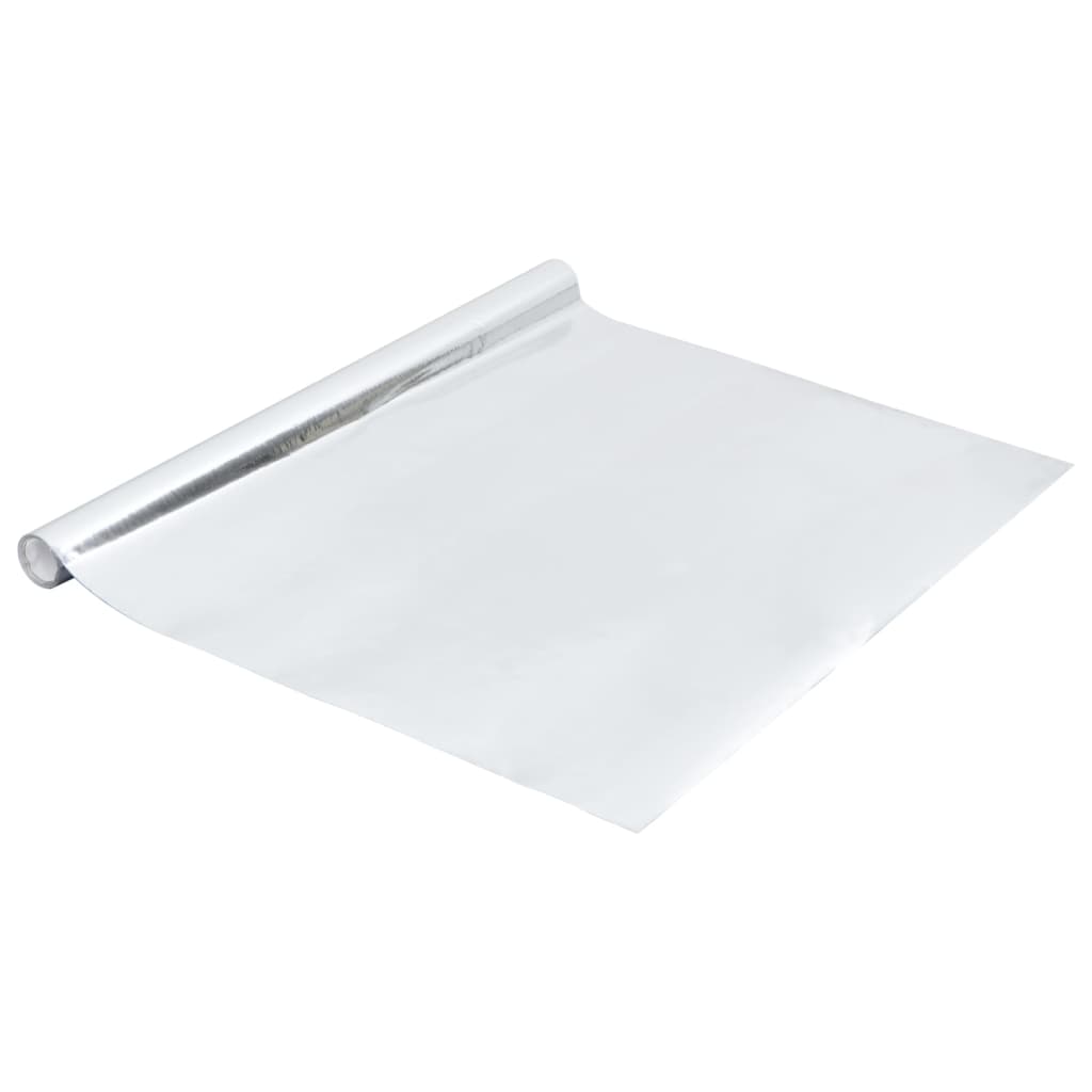 vidaXL Folie mobilier autoadezivă argintiu extralucios 500x90 cm PVC vidaXL Folie mobilier autoadezivă argintiu extralucios 500x90 cm PVC