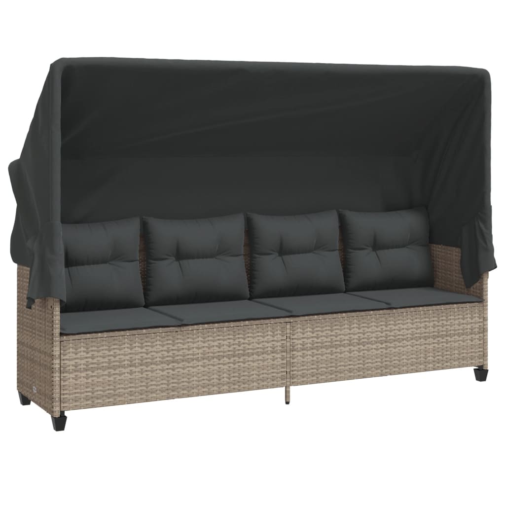 vidaXL Set canapele de grădină cu perne, 5 piese gri deschis poliratan