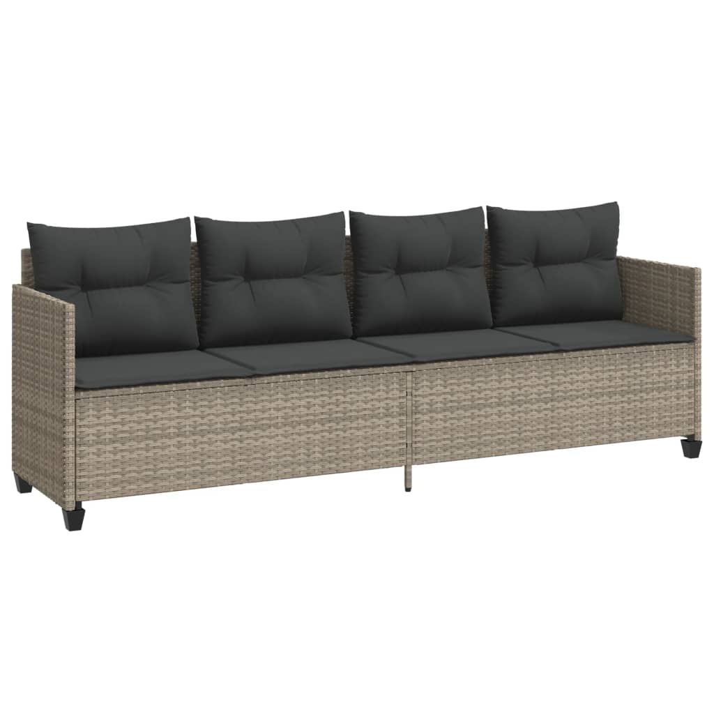 vidaXL Set canapele de grădină cu perne, 5 piese gri deschis poliratan