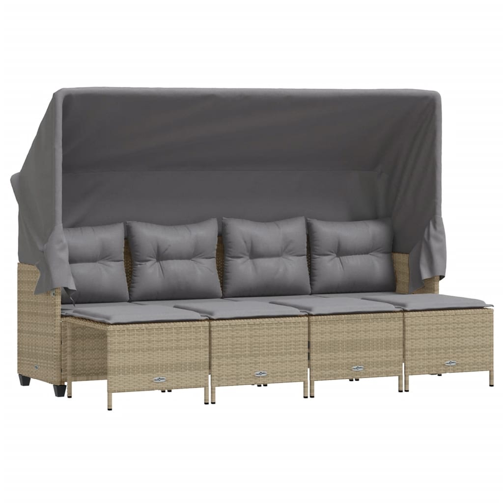 vidaXL Set canapele de grădină cu perne, 5 piese, bej, poliratan vidaXL Set canapele de grădină cu perne, 5 piese, bej, poliratan