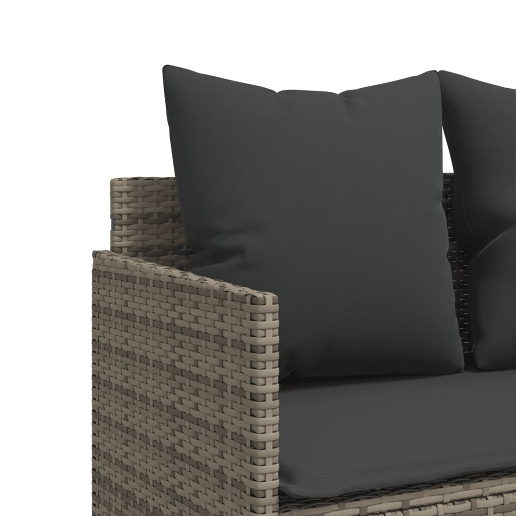 vidaXL Set canapea de grădină cu perne, 5 piese, gri, poliratan vidaXL Set canapea de grădină cu perne, 5 piese, gri, poliratan