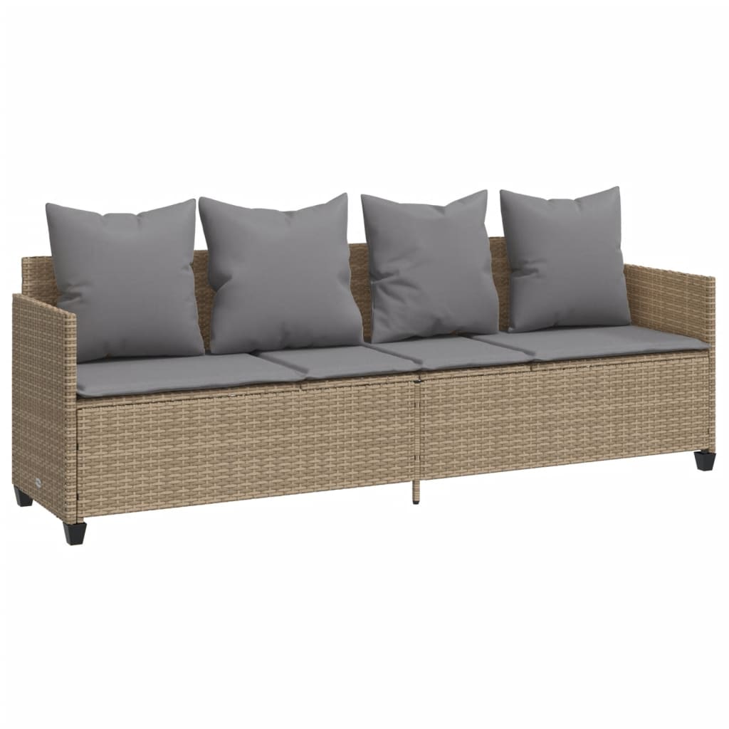 vidaXL Set canapele de grădină cu perne, 5 piese, bej, poliratan