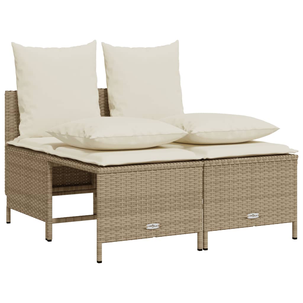 vidaXL Set canapele de grădină cu perne, 5 piese, bej, poliratan vidaXL Set canapele de grădină cu perne, 5 piese, bej, poliratan