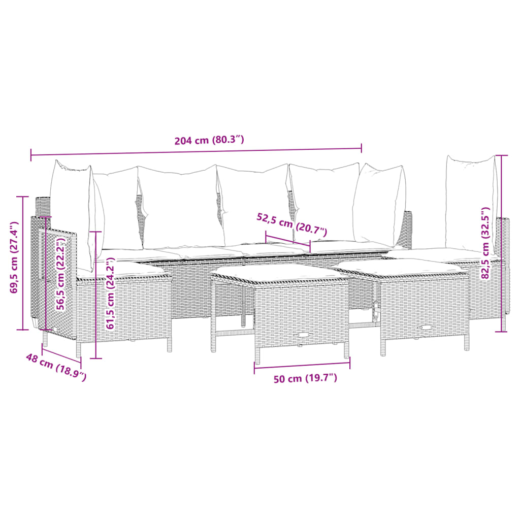 vidaXL Set canapele de grădină cu perne, 5 piese, bej, poliratan vidaXL Set canapele de grădină cu perne, 5 piese, bej, poliratan