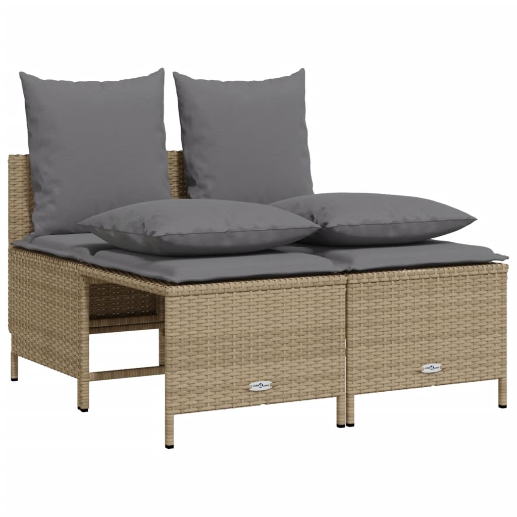 vidaXL Set canapele de grădină cu perne, 5 piese, bej, poliratan vidaXL Set canapele de grădină cu perne, 5 piese, bej, poliratan