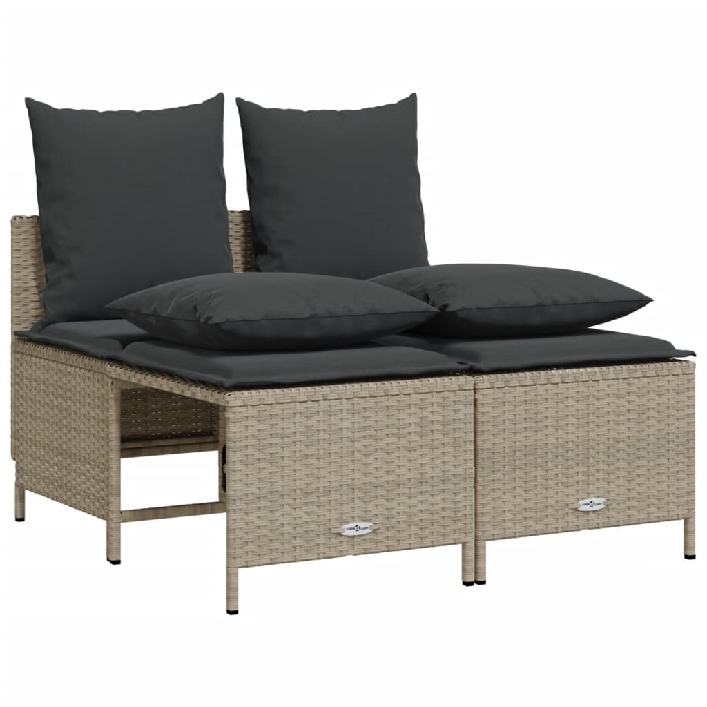 vidaXL Set canapele de grădină cu perne, 5 piese gri deschis poliratan vidaXL Set canapele de grădină cu perne, 5 piese gri deschis poliratan