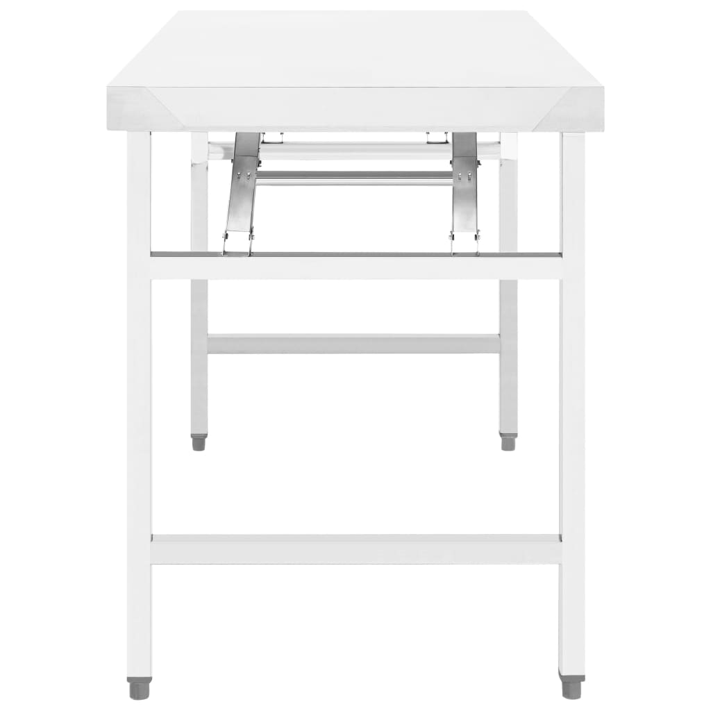 vidaXL Masă lucru bucătărie pliabilă, 85 x 60 x 80 cm, oțel inoxidabil vidaXL Masă lucru bucătărie pliabilă, 85 x 60 x 80 cm, oțel inoxidabil