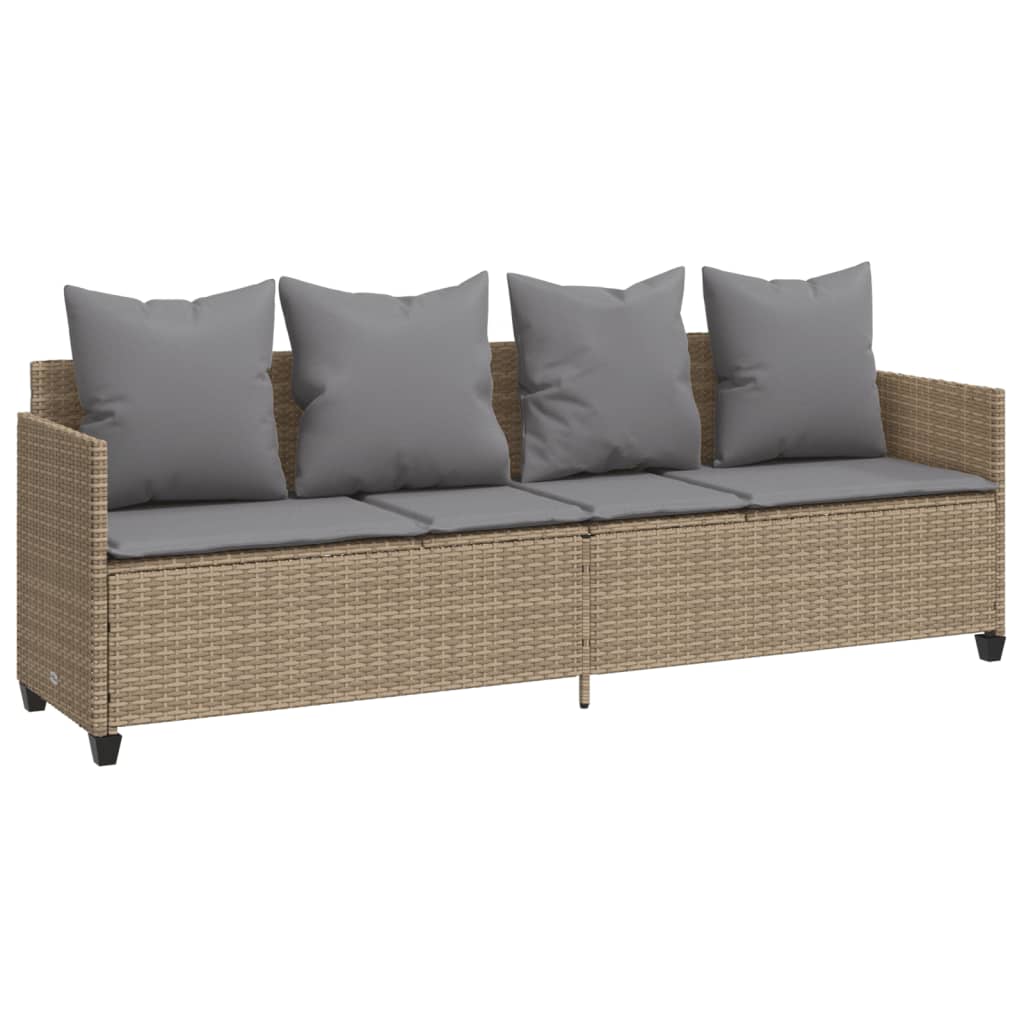 vidaXL Set canapele de grădină cu perne, 5 piese, bej, poliratan