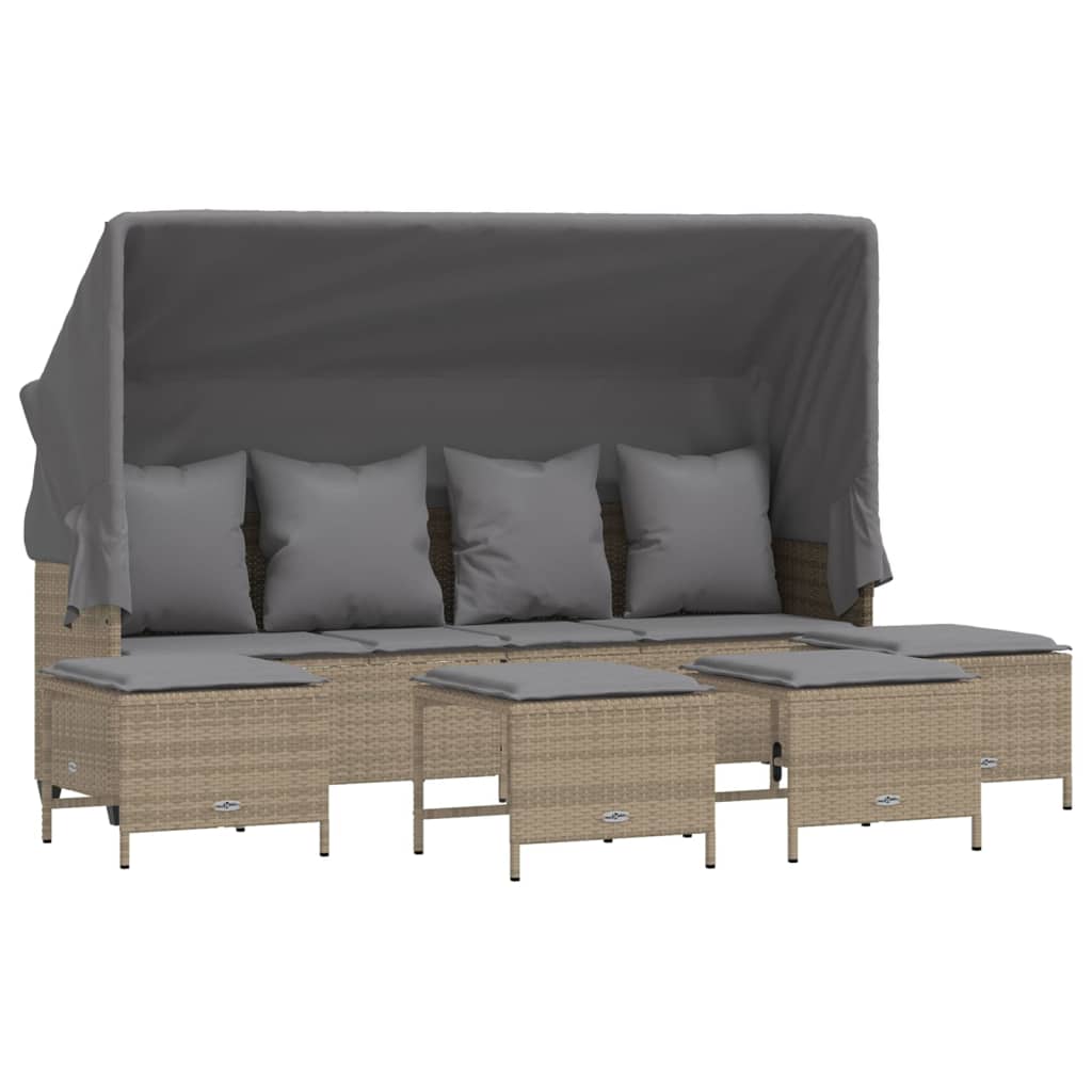 vidaXL Set canapele de grădină cu perne, 5 piese, bej, poliratan vidaXL Set canapele de grădină cu perne, 5 piese, bej, poliratan