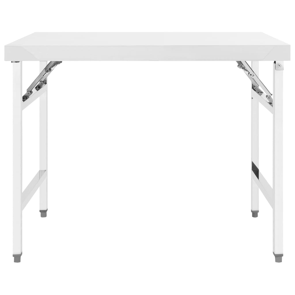 vidaXL Masă lucru bucătărie pliabilă, 100 x 60 x 80 cm oțel inoxidabil vidaXL Masă lucru bucătărie pliabilă, 100 x 60 x 80 cm oțel inoxidabil