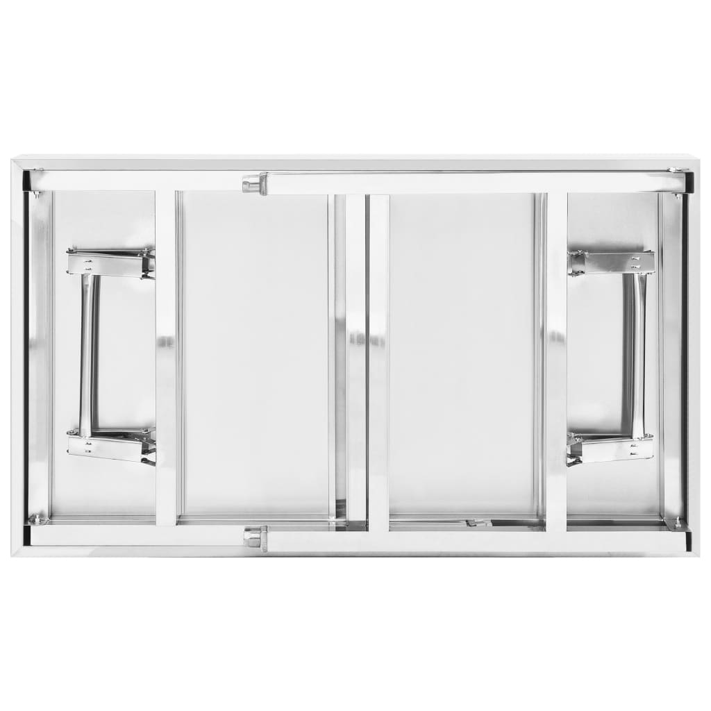 vidaXL Masă lucru bucătărie pliabilă, 100 x 60 x 80 cm oțel inoxidabil vidaXL Masă lucru bucătărie pliabilă, 100 x 60 x 80 cm oțel inoxidabil