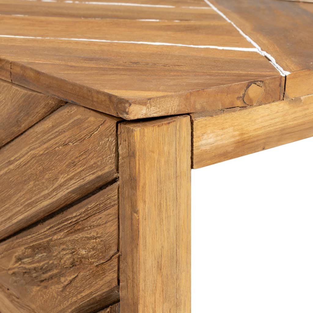 vidaXL Măsuță de cafea, 110x35x38 cm, lemn masiv de tec erodat vidaXL Măsuță de cafea, 110x35x38 cm, lemn masiv de tec erodat