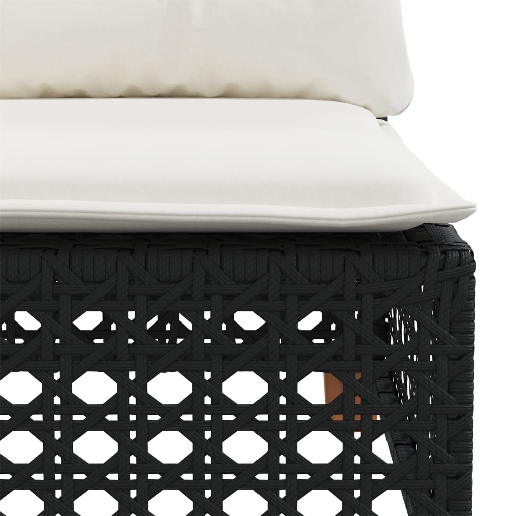 vidaXL Set mobilier de grădină cu perne, 8 piese, negru, poliratan