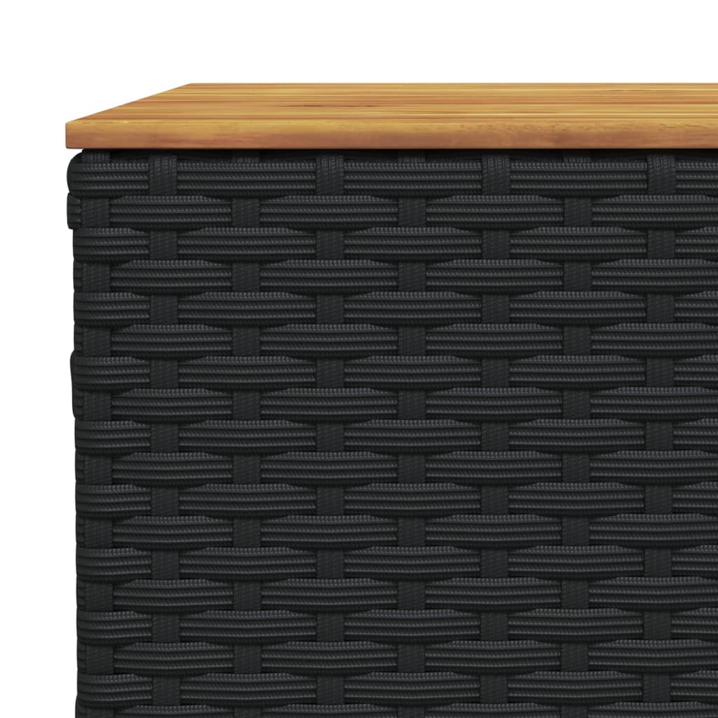 vidaXL Set mobilier de grădină cu perne, 9 piese, negru, poliratan