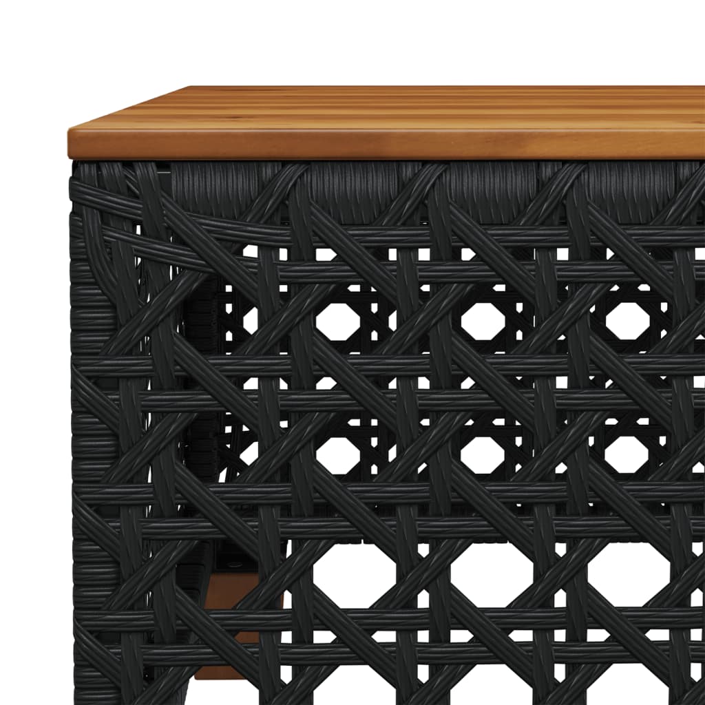 vidaXL Set mobilier de grădină cu perne, 9 piese, negru, poliratan