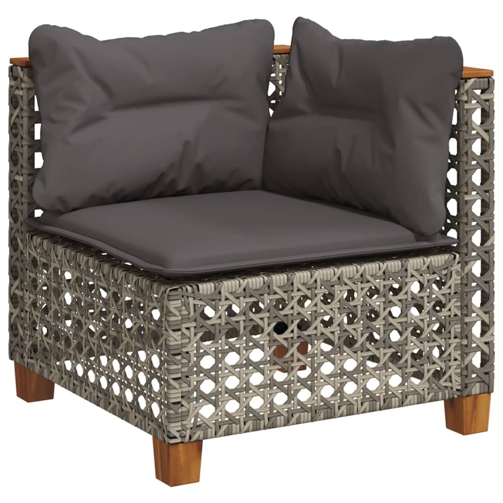 vidaXL Set mobilier grădină cu perne, 6 piese, gri, poliratan vidaXL Set mobilier grădină cu perne, 6 piese, gri, poliratan