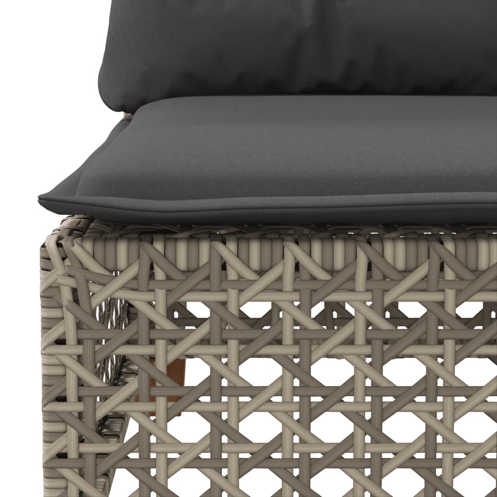 vidaXL Set canapea de grădină cu perne, 5 piese, gri, poliratan vidaXL Set canapea de grădină cu perne, 5 piese, gri, poliratan