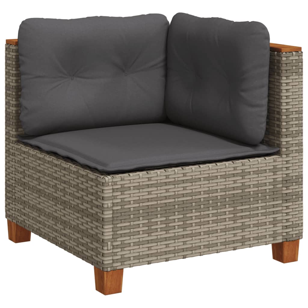 vidaXL Set mobilier grădină cu perne, 6 piese, gri, poliratan vidaXL Set mobilier grădină cu perne, 6 piese, gri, poliratan