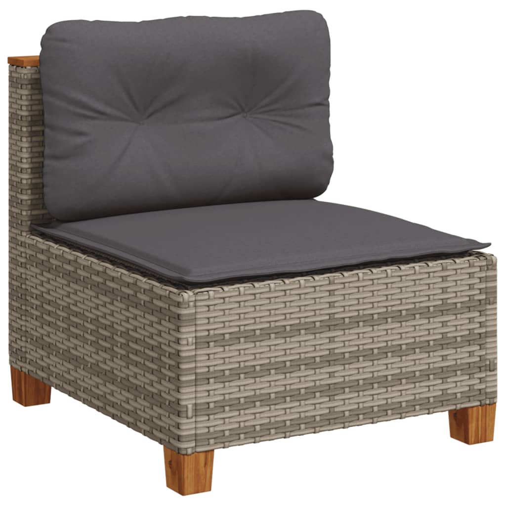 vidaXL Set mobilier grădină cu perne, 6 piese, gri, poliratan vidaXL Set mobilier grădină cu perne, 6 piese, gri, poliratan