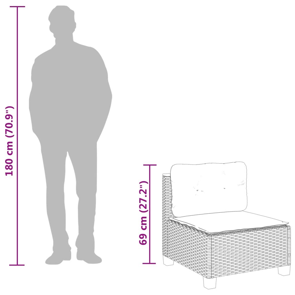 vidaXL Set mobilier grădină cu perne, 6 piese, gri, poliratan vidaXL Set mobilier grădină cu perne, 6 piese, gri, poliratan