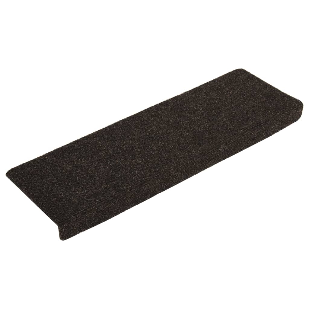 vidaXL Covorașe autoadezive pentru scări, 15 buc., 65x21x4 cm, maro închis, cu margini dreptunghiulare vidaXL Covorașe autoadezive pentru scări, 15 buc., 65x21x4 cm, maro închis, cu margini dreptunghiulare