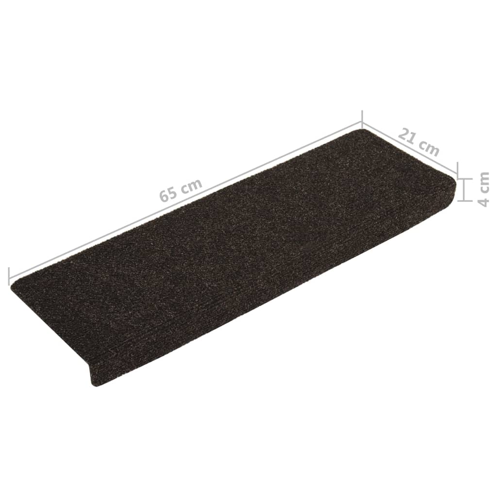 vidaXL Covorașe autoadezive pentru scări, 15 buc., 65x21x4 cm, maro închis, cu margini dreptunghiulare vidaXL Covorașe autoadezive pentru scări, 15 buc., 65x21x4 cm, maro închis, cu margini dreptunghiulare