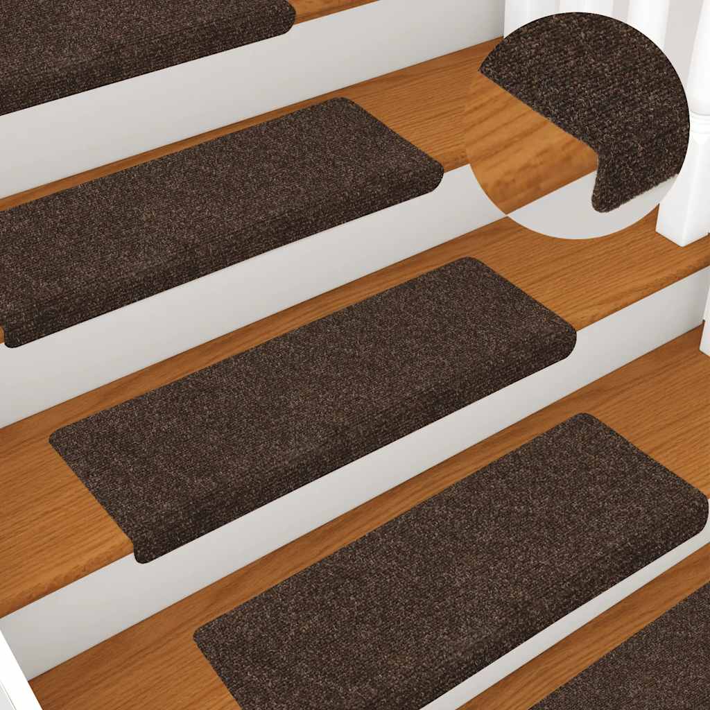 vidaXL Covorașe autoadezive pentru scări, 15 buc., 65x21x4 cm, maro, cu margini dreptunghiulare vidaXL Covorașe autoadezive pentru scări, 15 buc., 65x21x4 cm, maro, cu margini dreptunghiulare