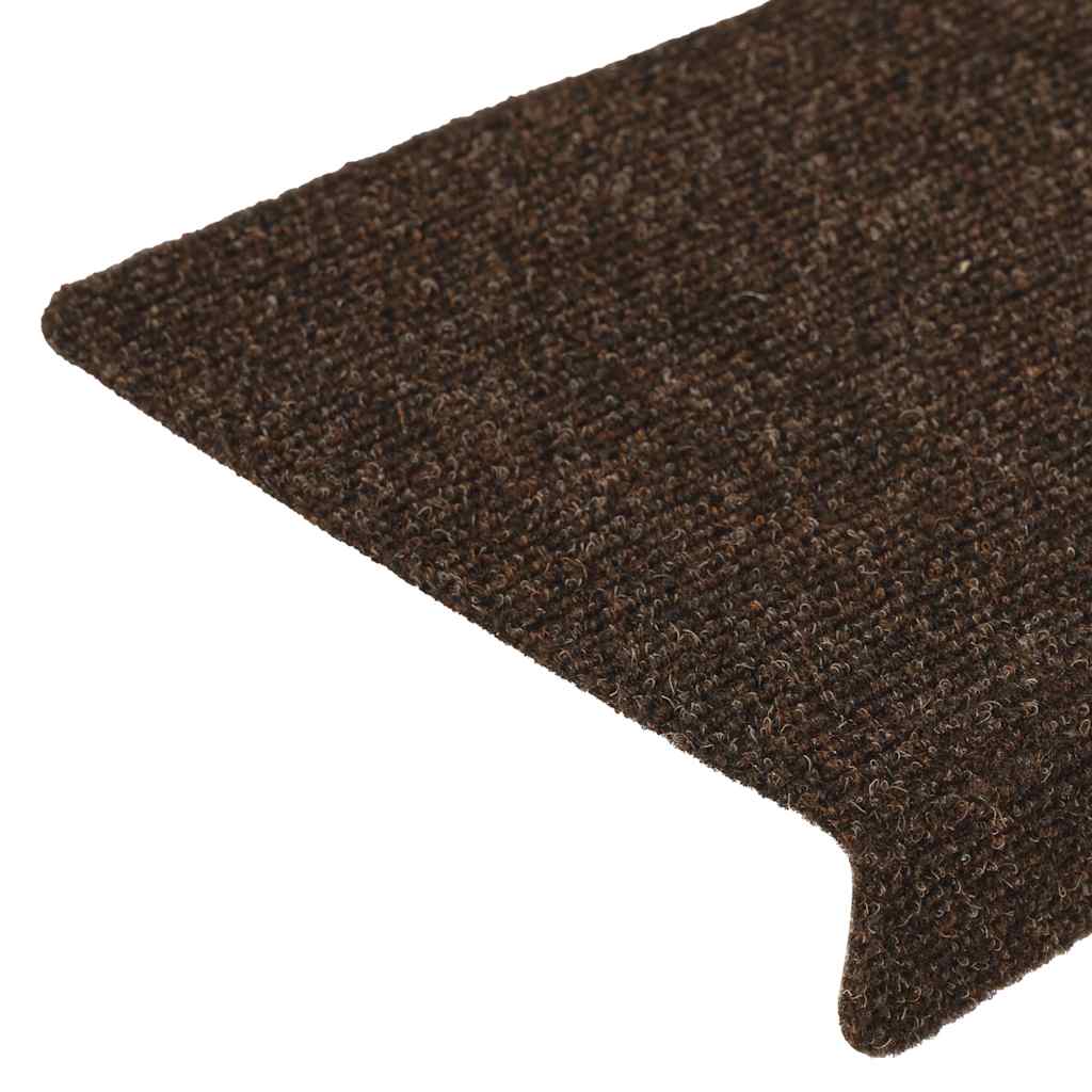 vidaXL Covorașe autoadezive pentru scări, 15 buc., 65x21x4 cm, maro, cu margini dreptunghiulare vidaXL Covorașe autoadezive pentru scări, 15 buc., 65x21x4 cm, maro, cu margini dreptunghiulare