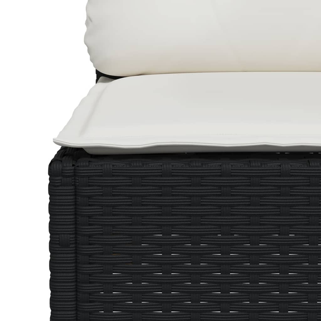 vidaXL Set mobilier de grădină cu perne, 8 piese, negru, poliratan