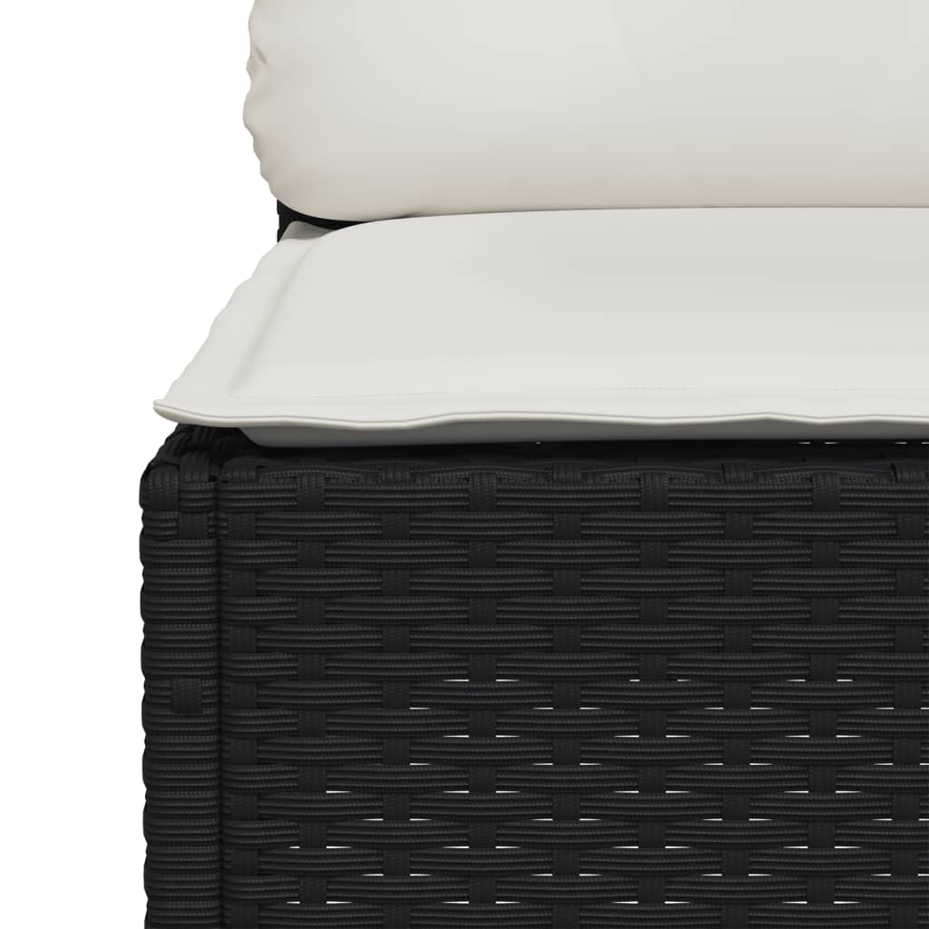 vidaXL Set mobilier de grădină cu perne, 9 piese, negru, poliratan