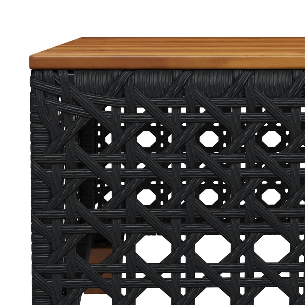 vidaXL Set mobilier de grădină cu perne, 9 piese, negru, poliratan