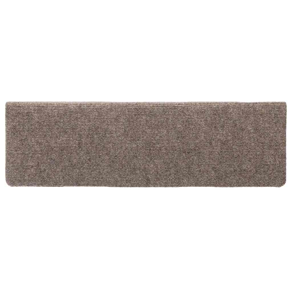 vidaXL Covorașe autoadezive pentru scări, 15 buc., 65x21x4 cm, bej, cu margini dreptunghiulare