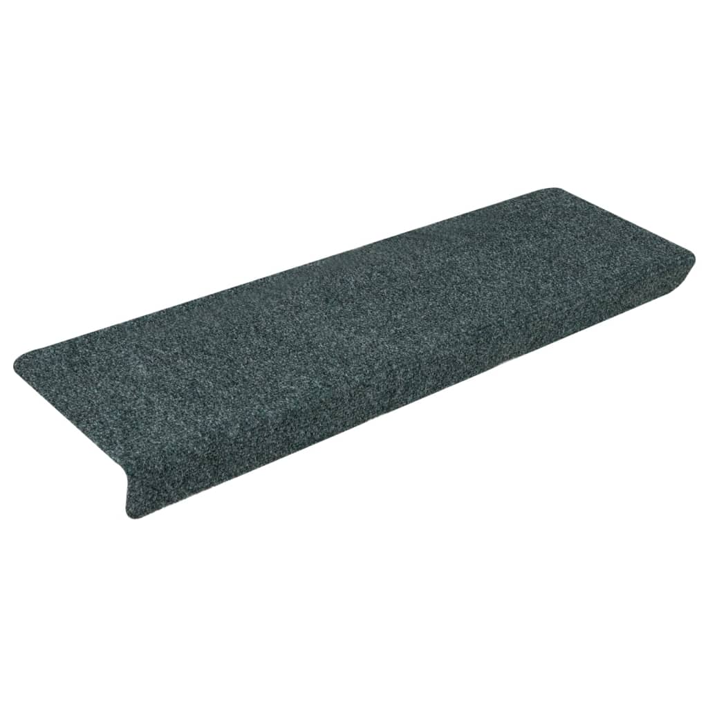 vidaXL Covorașe autoadezive pentru scări, 15 buc., 65x21x4 cm, margini dreptunghiulare verzi