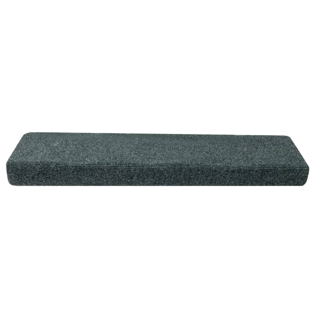 vidaXL Covorașe autoadezive pentru scări, 15 buc., 65x21x4 cm, margini dreptunghiulare verzi