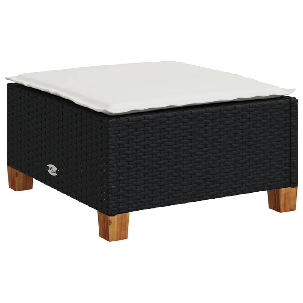 vidaXL Set mobilier de grădină cu perne, 8 piese, negru, poliratan vidaXL Set mobilier de grădină cu perne, 8 piese, negru, poliratan