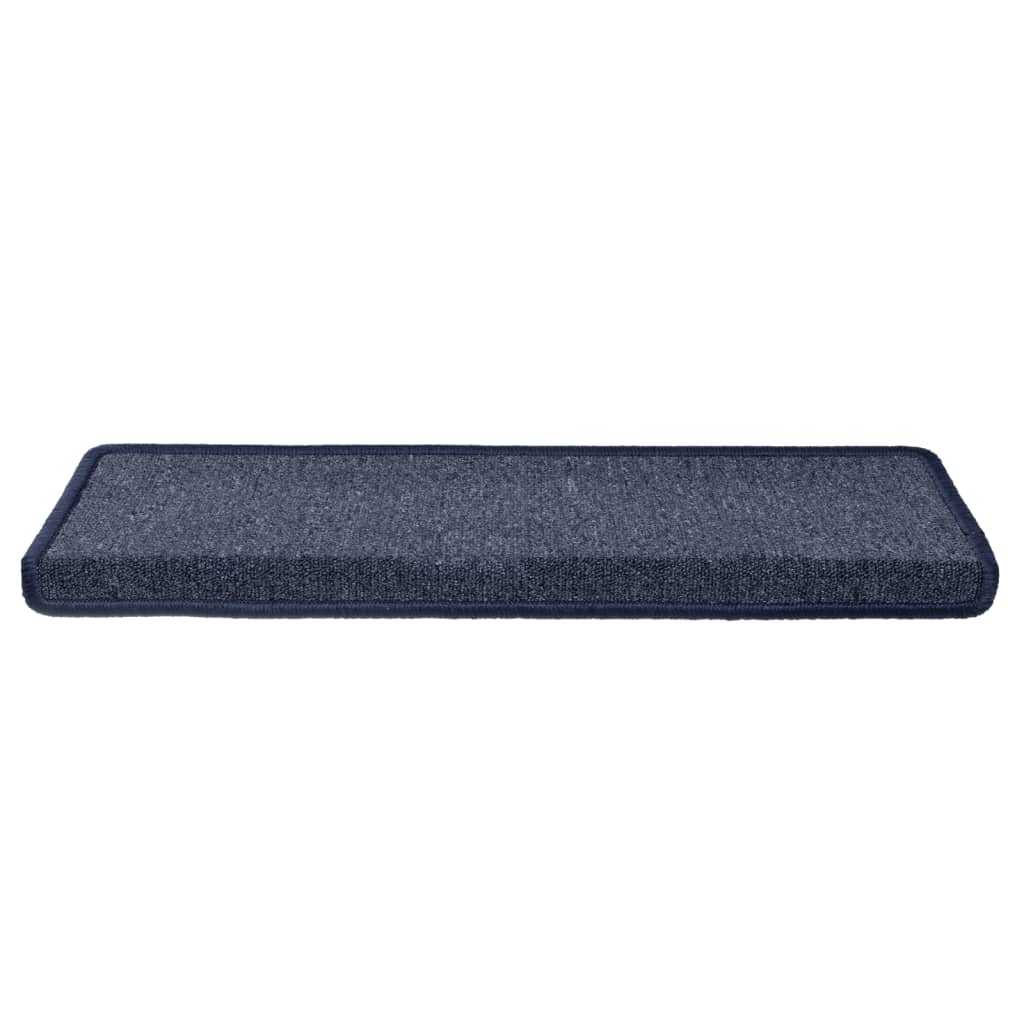 vidaXL Covorașe pentru scări, 15 buc., 65x21x4 cm, gri închis și albastru, margini dreptunghiulare vidaXL Covorașe pentru scări, 15 buc., 65x21x4 cm, gri închis și albastru, margini dreptunghiulare
