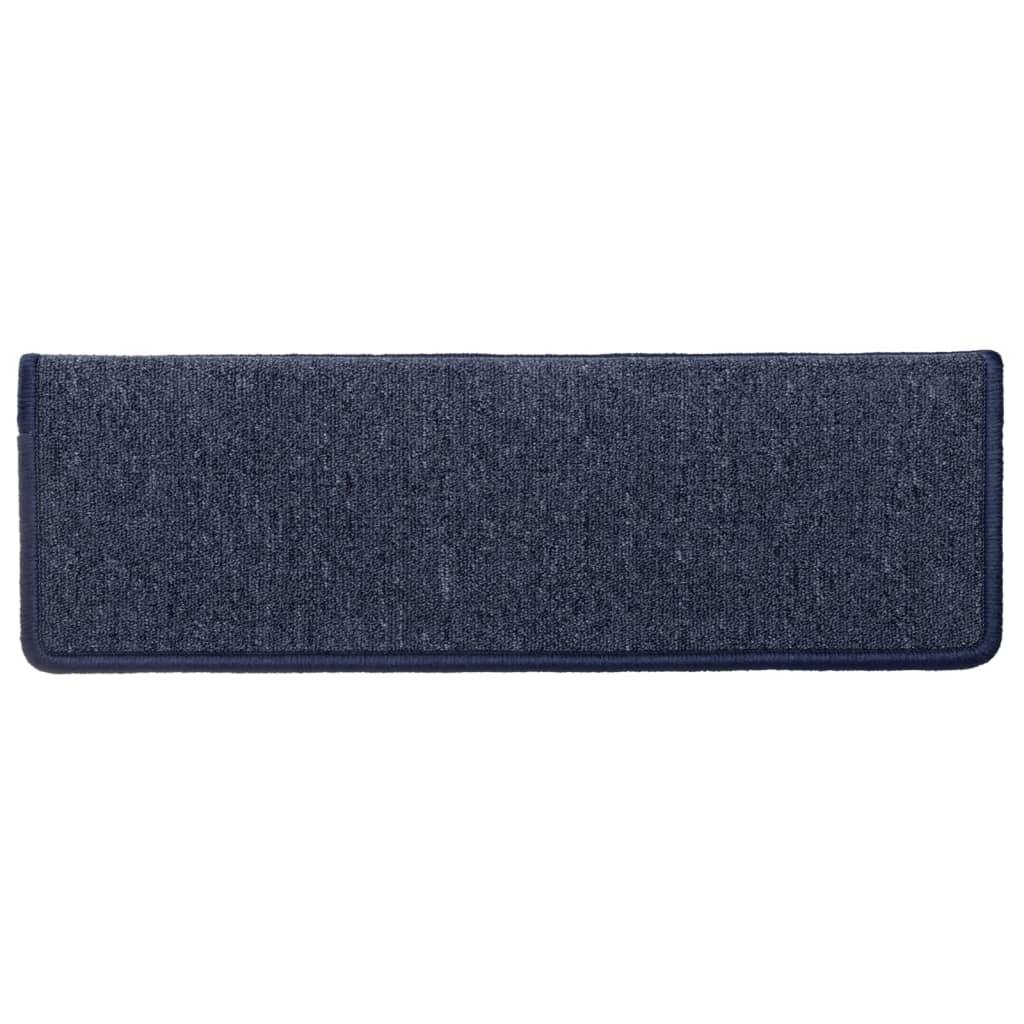 vidaXL Covorașe pentru scări, 15 buc., 65x21x4 cm, gri închis și albastru, margini dreptunghiulare vidaXL Covorașe pentru scări, 15 buc., 65x21x4 cm, gri închis și albastru, margini dreptunghiulare
