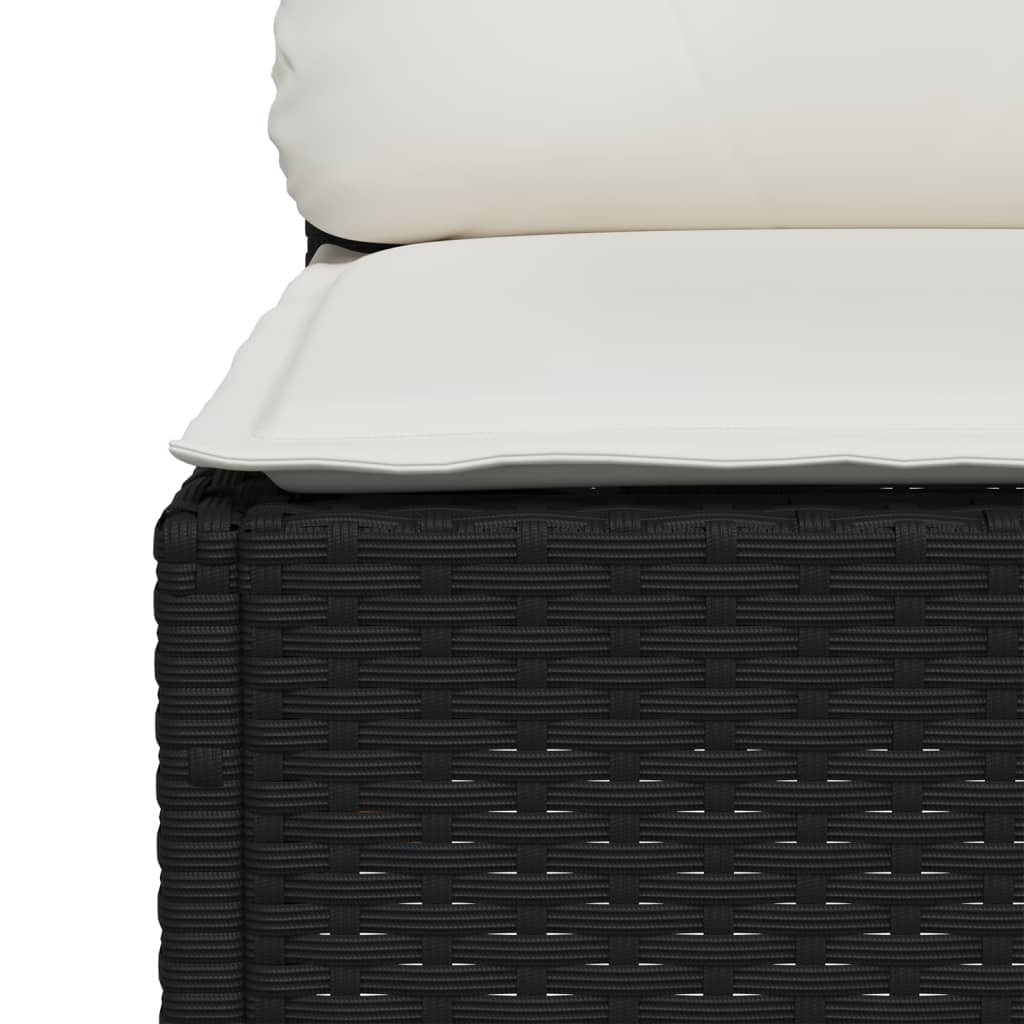vidaXL Set mobilier de grădină cu perne, 8 piese, negru, poliratan