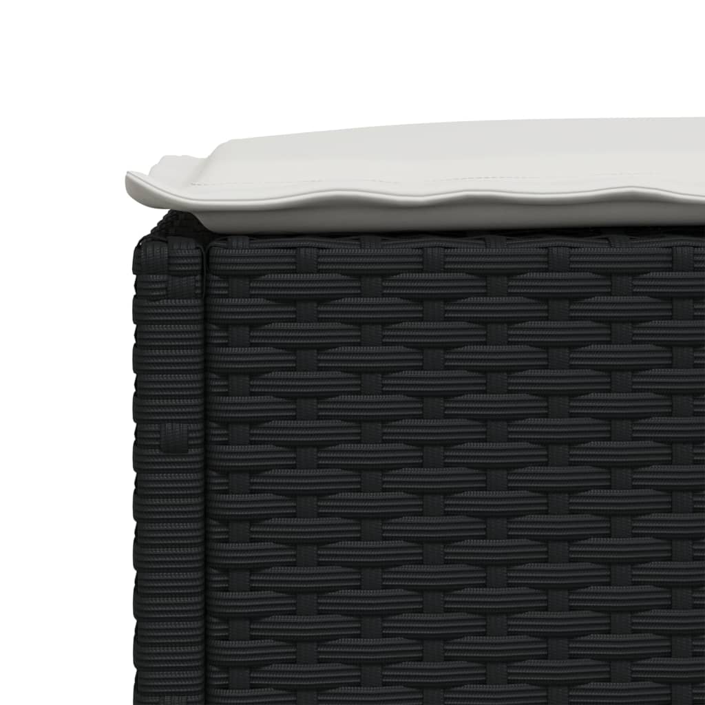vidaXL Set mobilier de grădină cu perne, 8 piese, negru, poliratan