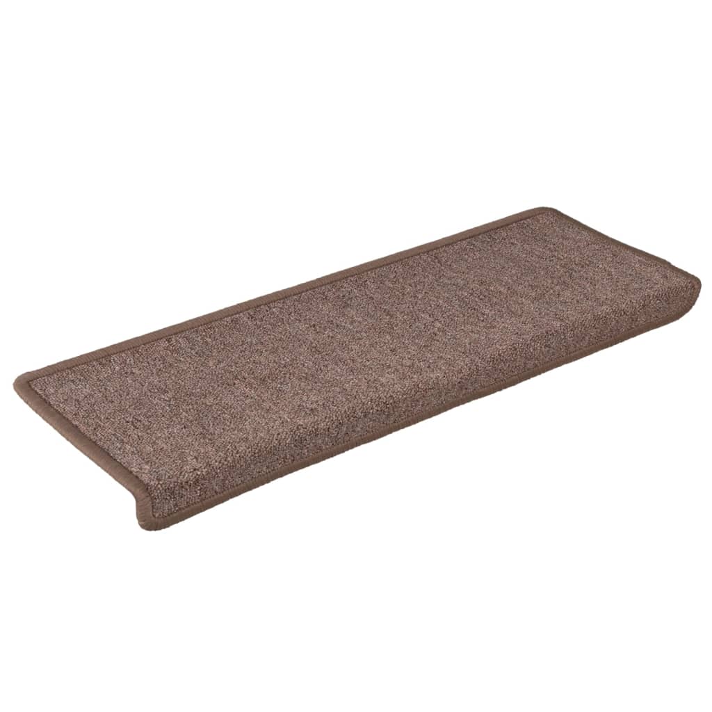 vidaXL Covorașe de trepte de scară, 15 buc., maro, 65x21x4 cm vidaXL Covorașe de trepte de scară, 15 buc., maro, 65x21x4 cm