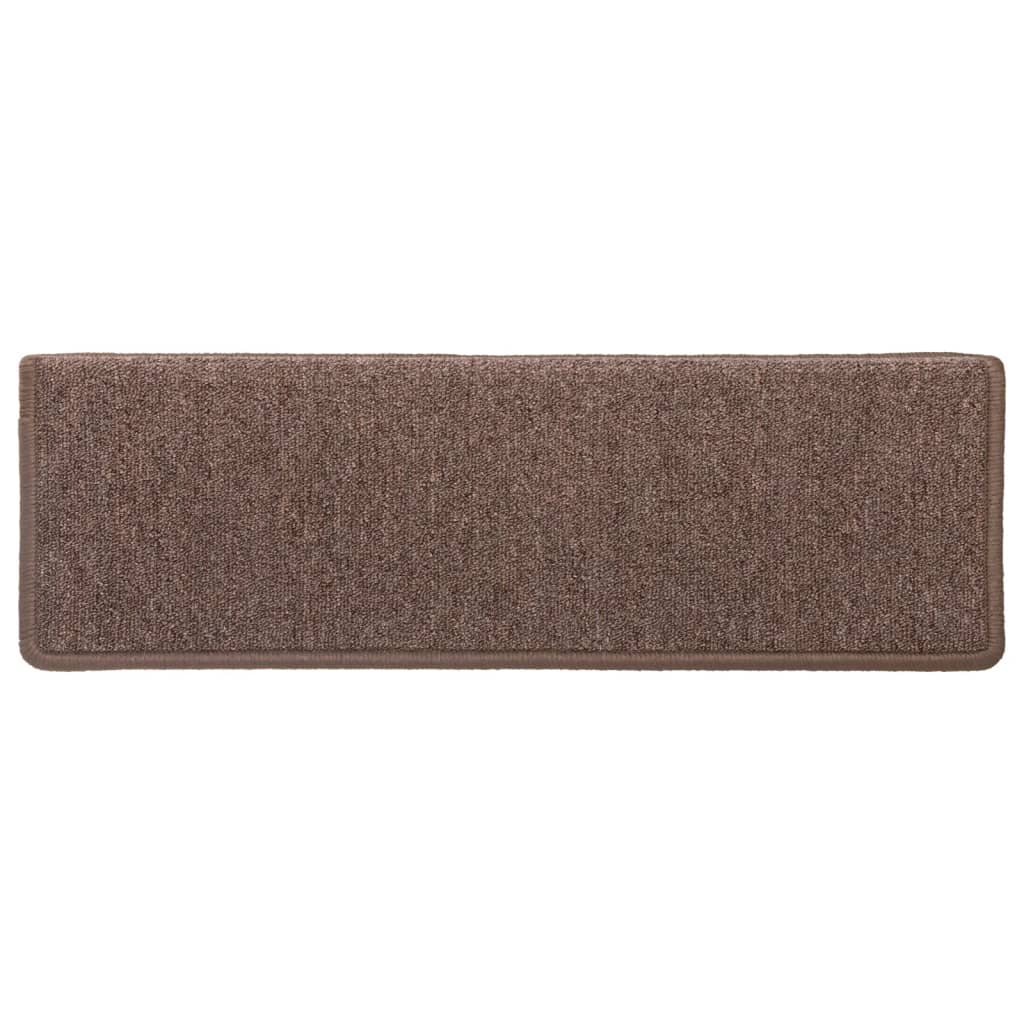 vidaXL Covorașe de trepte de scară, 15 buc., maro, 65x21x4 cm vidaXL Covorașe de trepte de scară, 15 buc., maro, 65x21x4 cm