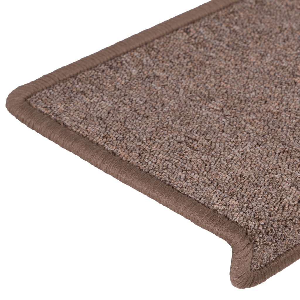 vidaXL Covorașe de trepte de scară, 15 buc., maro, 65x21x4 cm vidaXL Covorașe de trepte de scară, 15 buc., maro, 65x21x4 cm