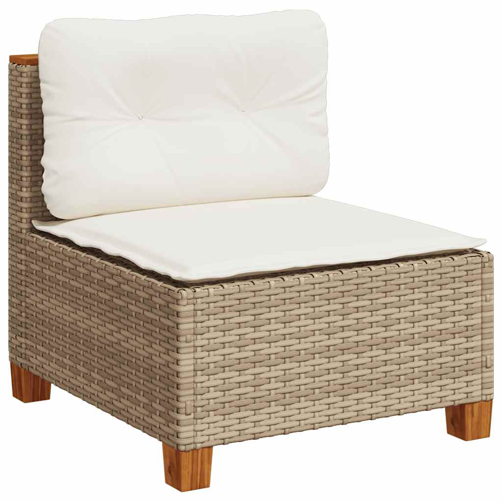 vidaXL Set canapele de grădină cu perne, 10 piese, bej, poliratan