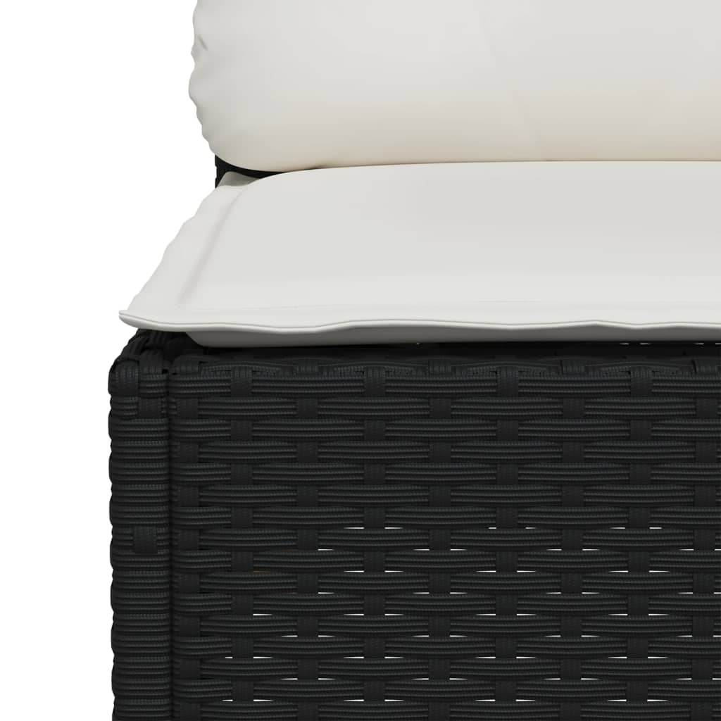 vidaXL Set mobilier de grădină cu perne, 9 piese, negru, poliratan