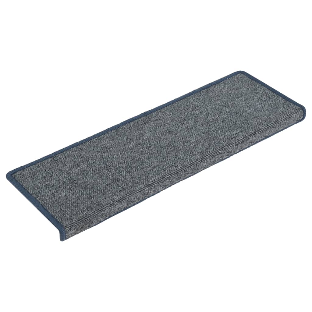 vidaXL Covorașe pentru scări, 15 buc., 65x21x4 cm, gri deschis și albastru, cu margini dreptunghiulare vidaXL Covorașe pentru scări, 15 buc., 65x21x4 cm, gri deschis și albastru, cu margini dreptunghiulare
